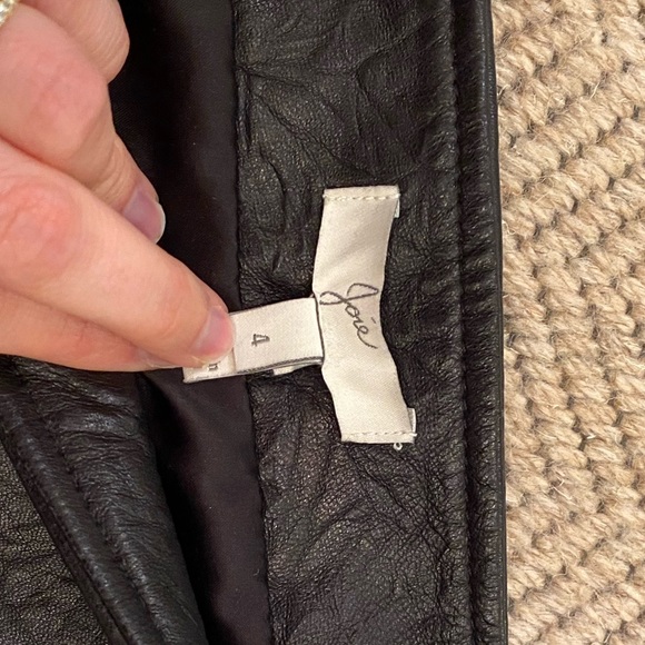 Joie Leather Mini Skirt. Sz4 - Picture 3 of 3